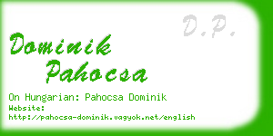 dominik pahocsa business card